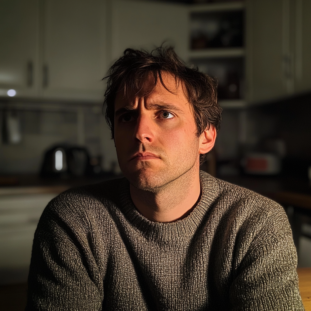 A man sitting at a kitchen table | Source: no source