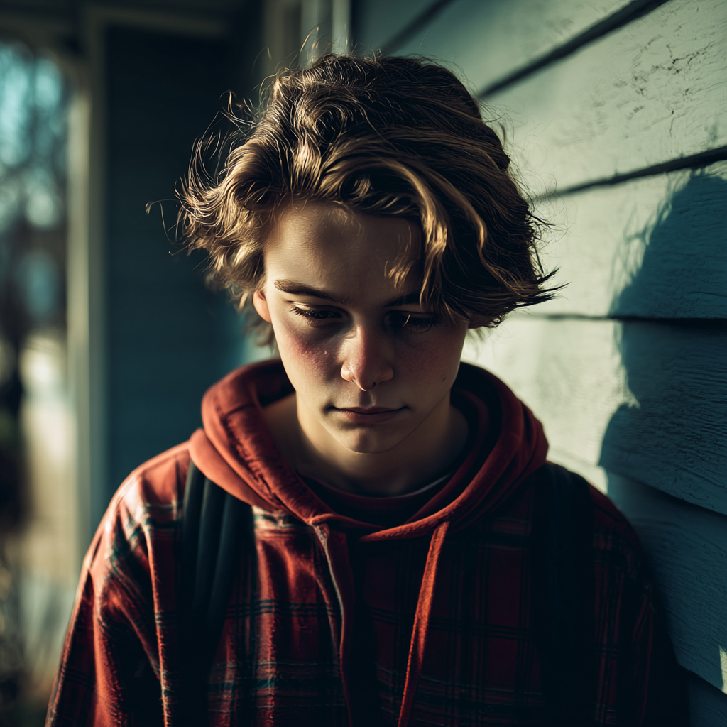 A boy looking down | Source: No source