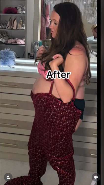 Wearing the same glittering jumpsuit post-birth, Dawson gives fans a brutally honest look at her postpartum body. With her signature self-deprecating humour, she transforms the struggle into a powerful — and hilarious — reminder that every mum's journey is valid. | Source: Instagram/charlottedawsy