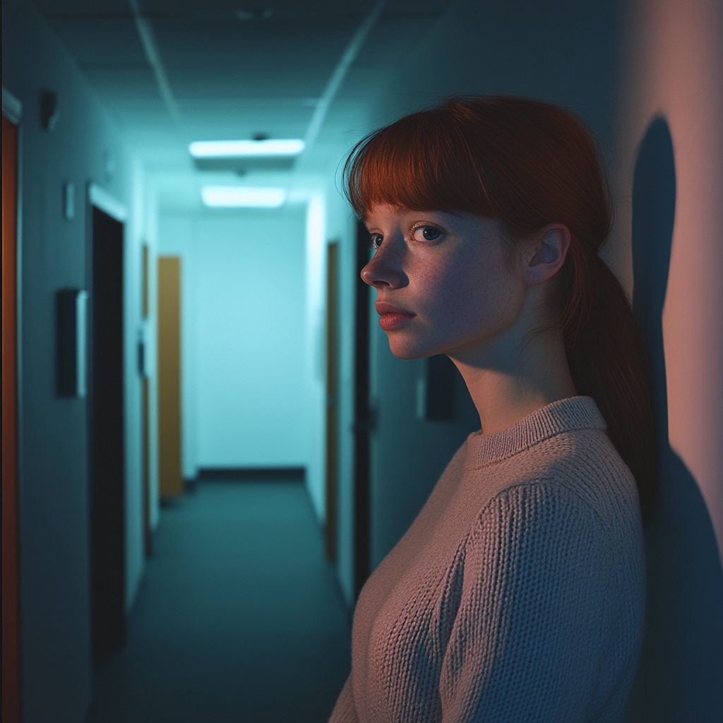 A woman leaning against a wall | Source: no source