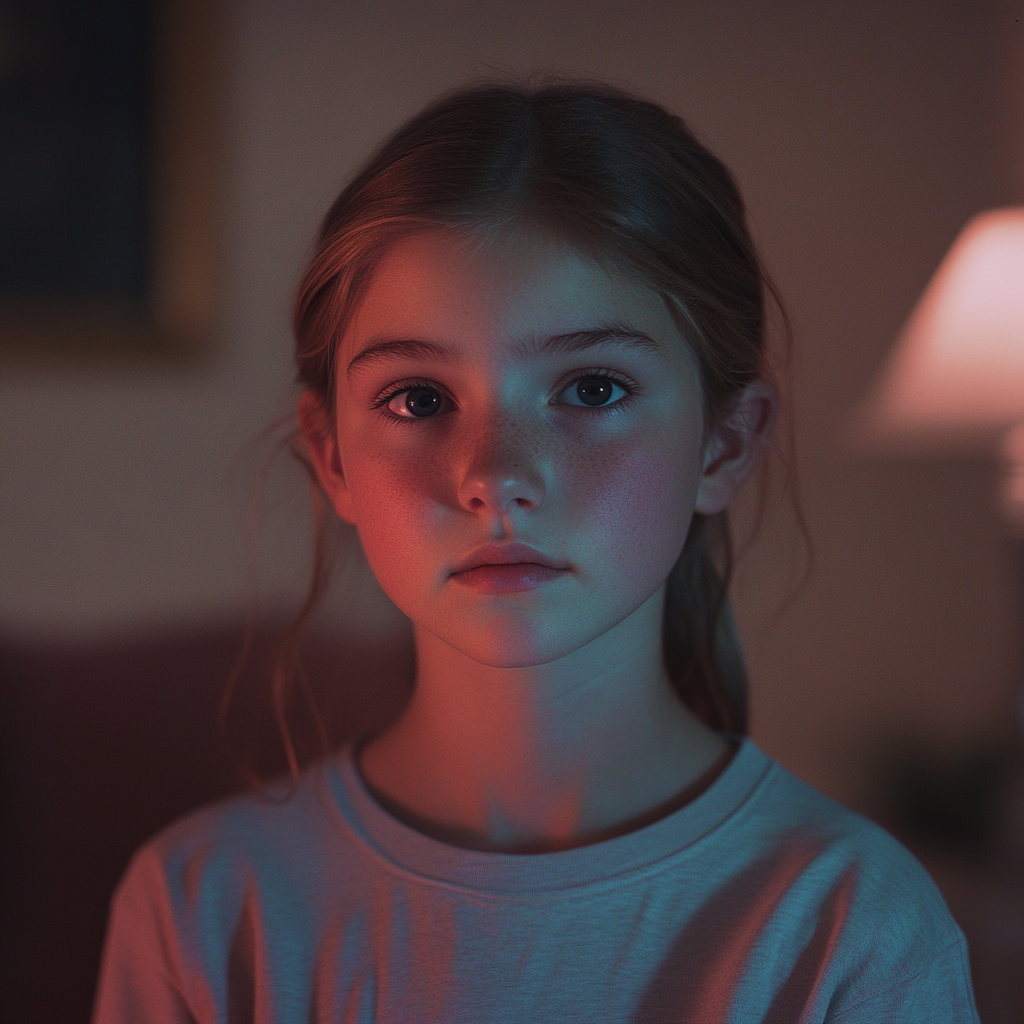 A girl looking straight ahead | Source: no source