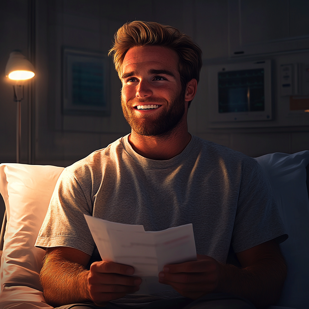 A smiling man holding documents | Source: no source