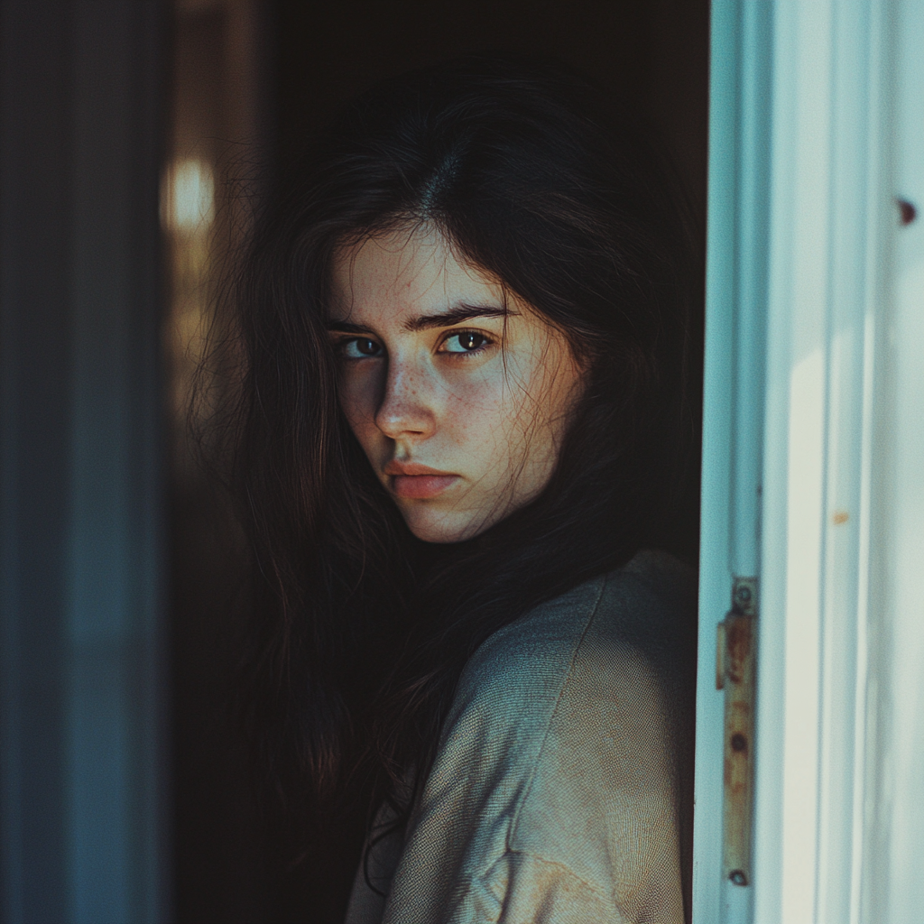 A serious young woman closing her door | Source: No source