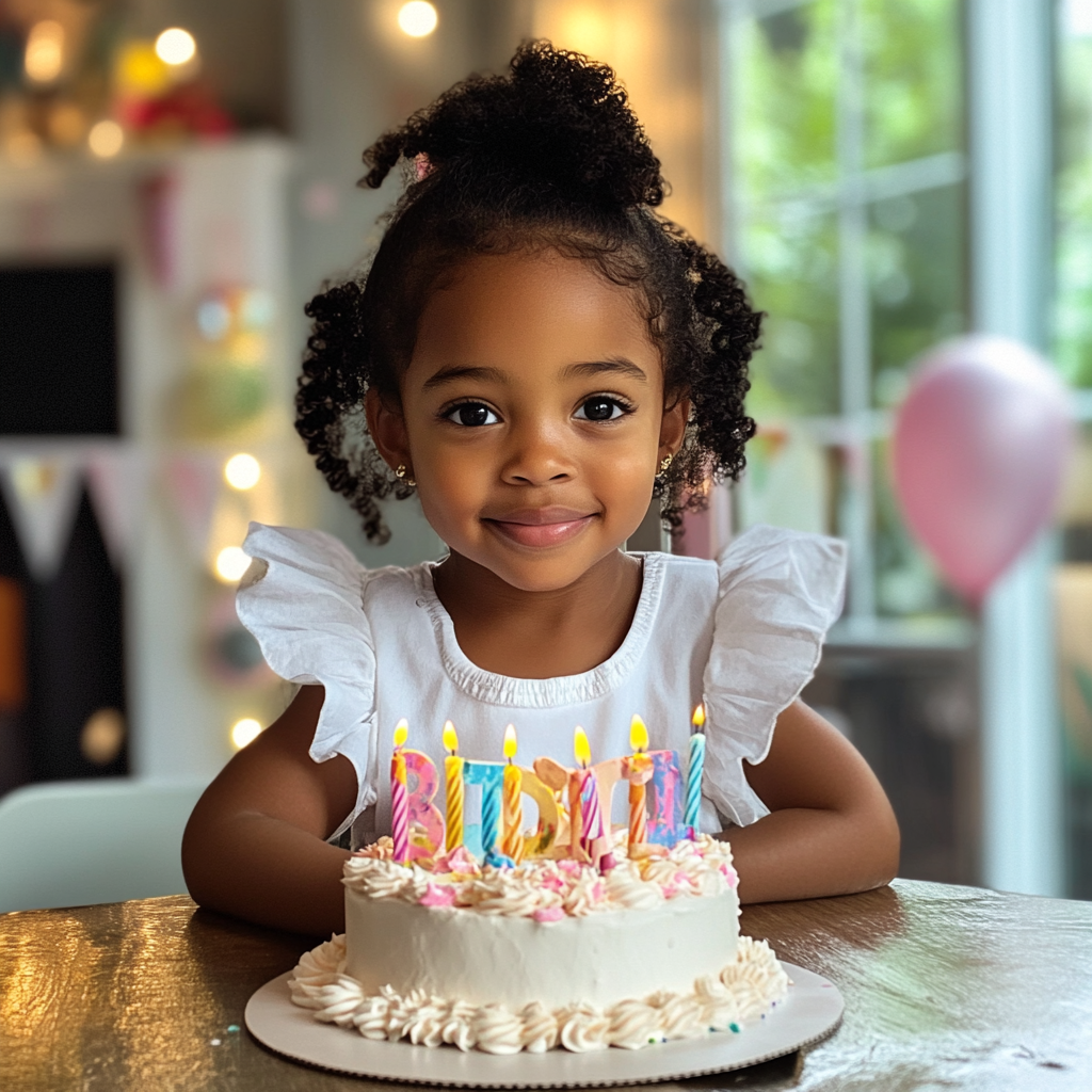 Little girl celebrating her birthday | Source: No source