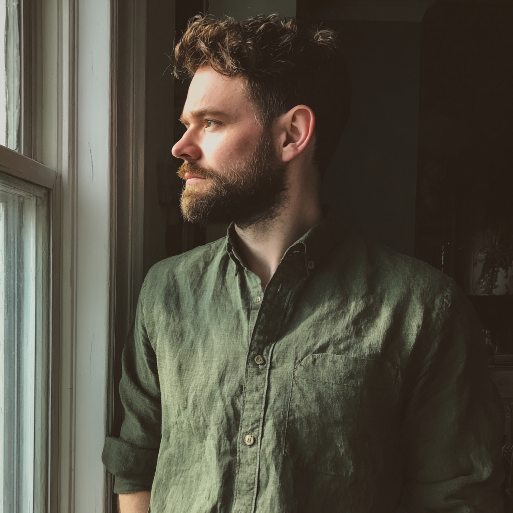 A pensive man looking out of a window | Source: no source