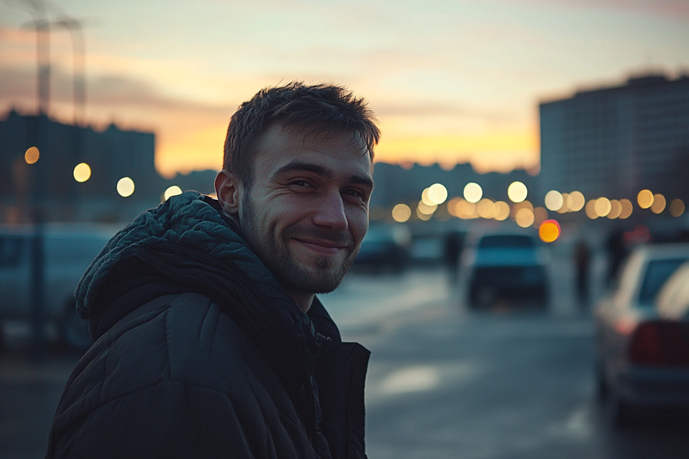 A man standing in a parking lot | Source: No source