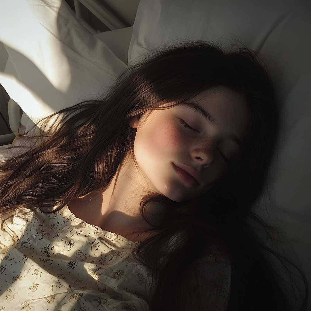 A teenage girl in a hospital bed | Source: No source
