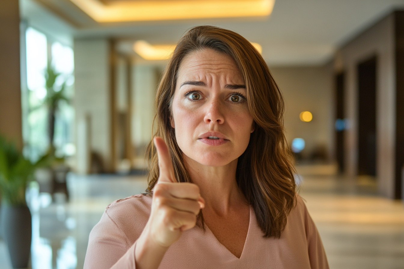 A woman pointing her finger | Source: No source