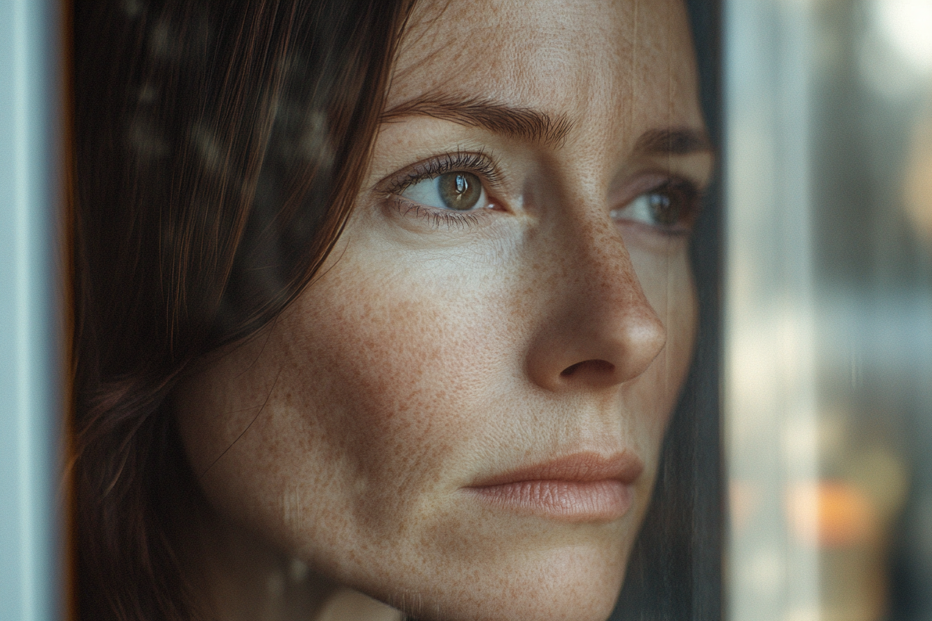 A close-up shot of a woman's face | Source: No source