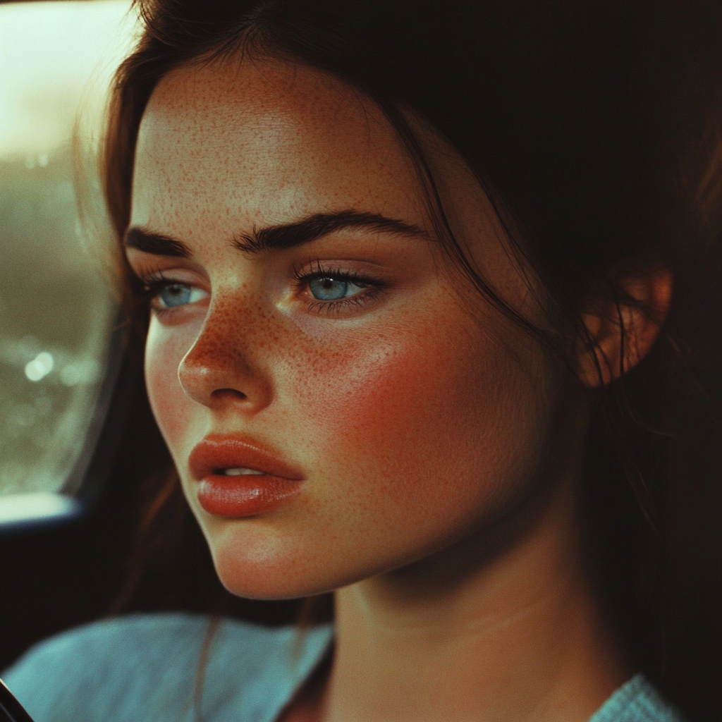 A sad woman in a car | Source: No source