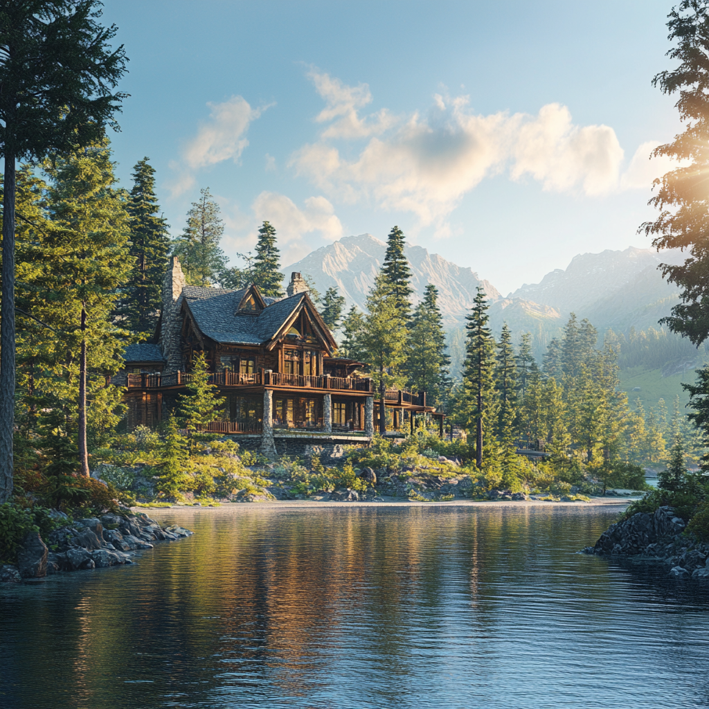 A scenic shot of a stunning lake house | Source: No source