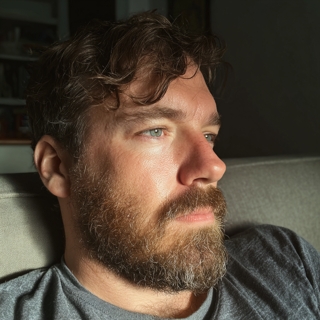 A man sitting on a couch | Source:  no source