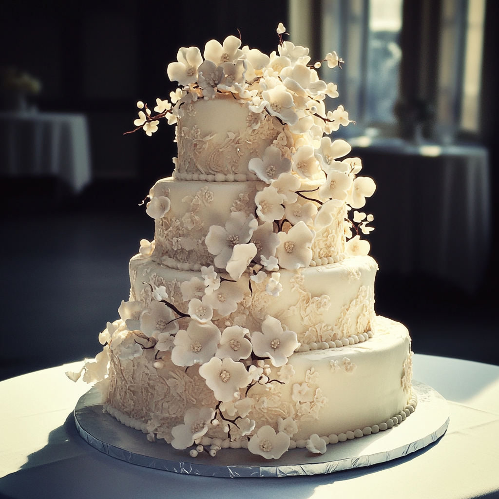 A fancy wedding cake | Source: No source