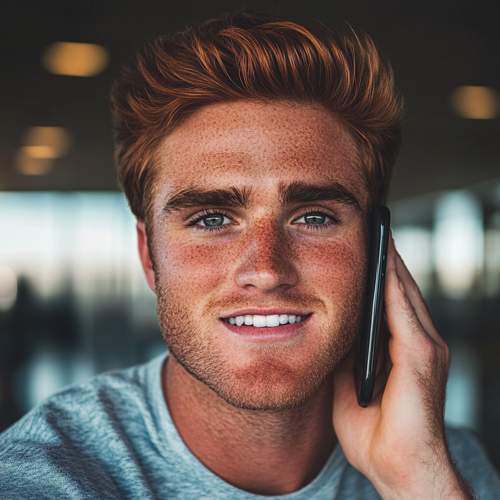 A smiling man talking on the phone | Source: No source