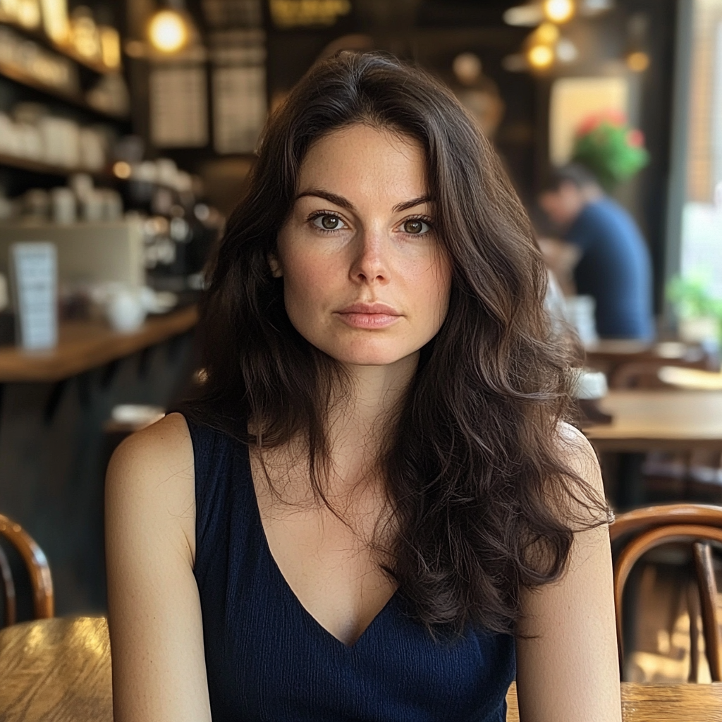 A woman sitting in a coffee shop | Source: No source