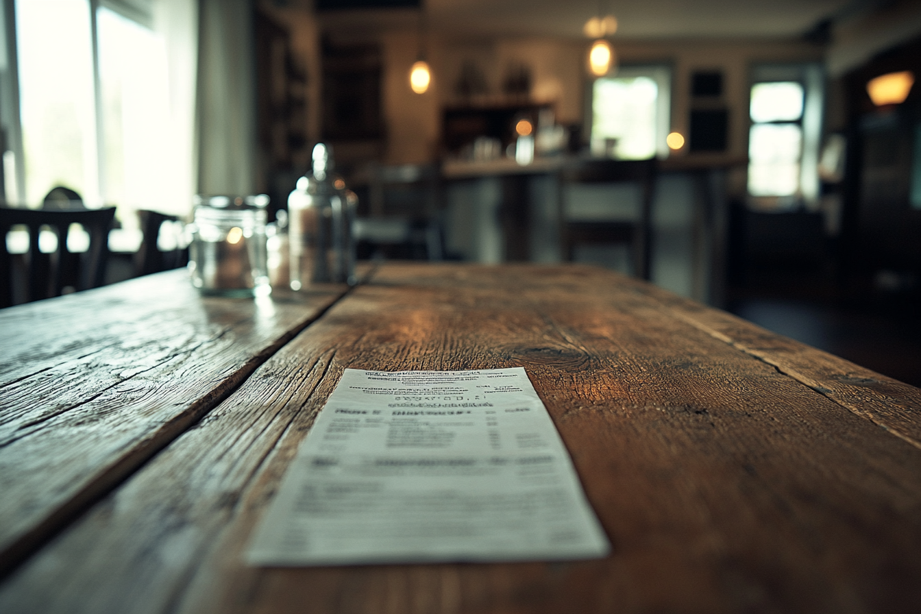 A restaurant bill | Source: No source