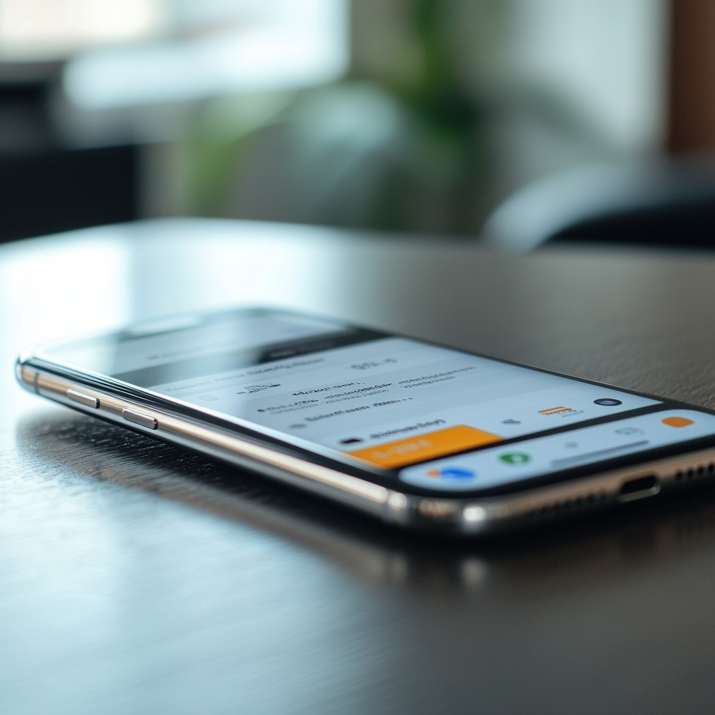 A cellphone on a table | Source:  no source