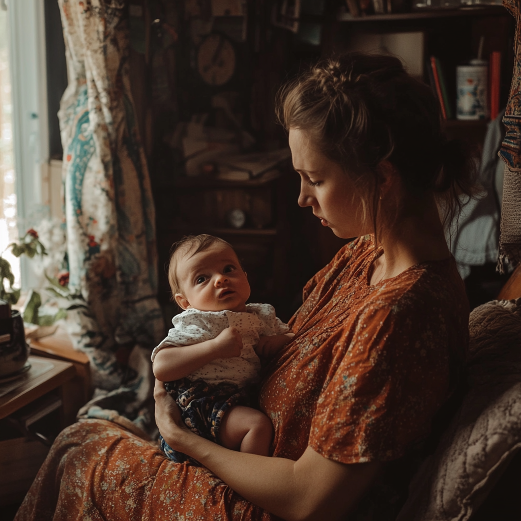 Mother holding her baby | Source: No source