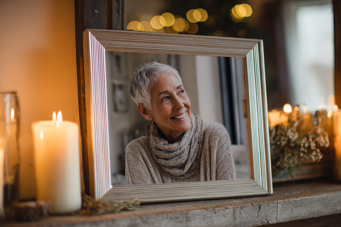 A woman's picture in a frame | Source: No source