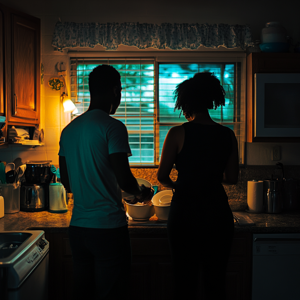 Couple cleaning dishes | Source: No source
