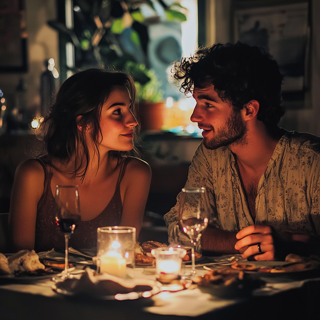 Couple talking while having dinner | Source: no source