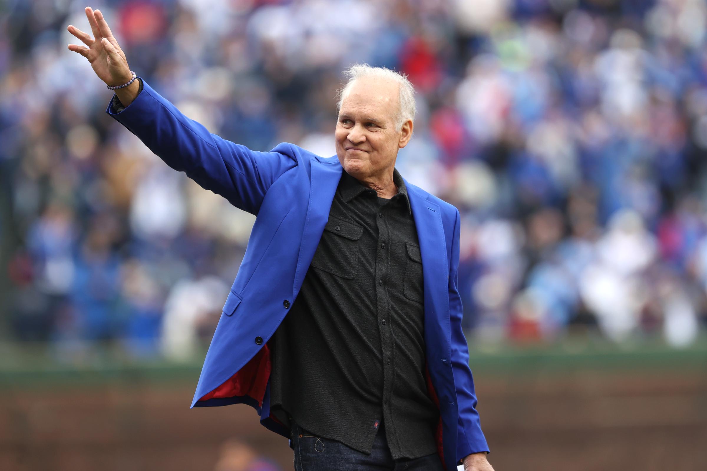 Ryne Sandberg throws the ceremonial first pitch before a Padres–North Side matchup at Wrigley Field on April 4, 2025. | Source: Getty Images