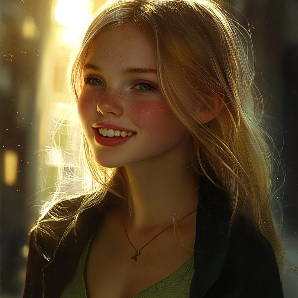 A young woman smiling at someone | Source: no source