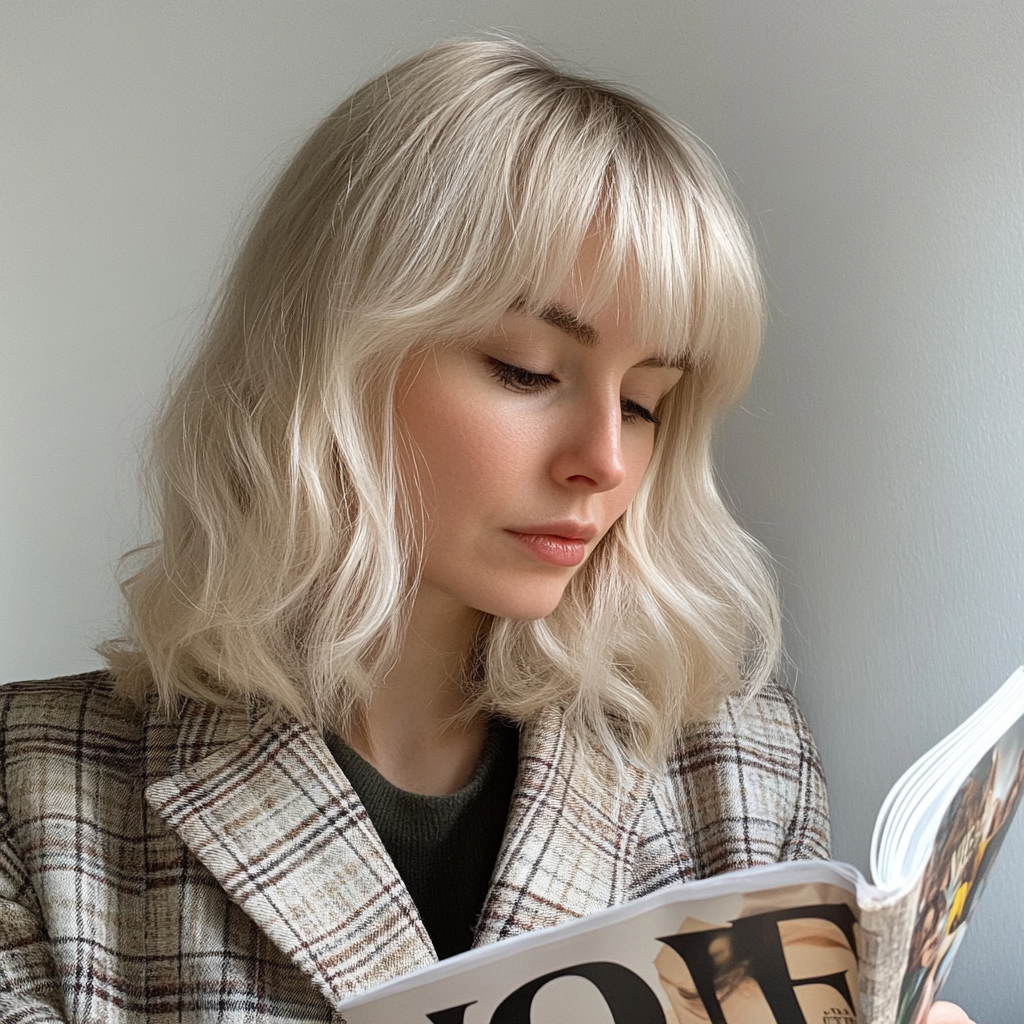 A woman reading a magazine | Source: no source