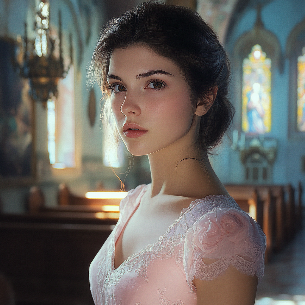 A woman at her mother's wedding | Source: No source