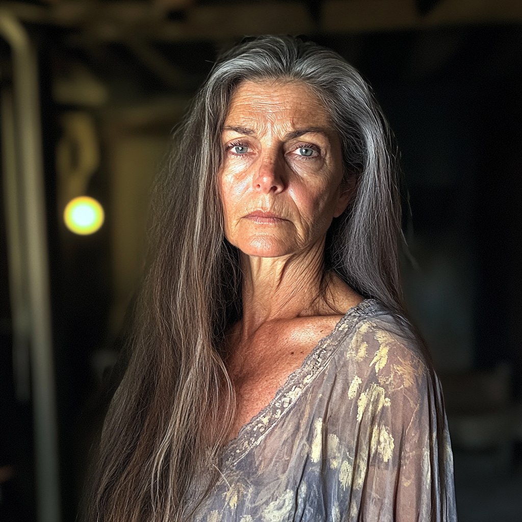 A woman standing inside a garage | Source: no source