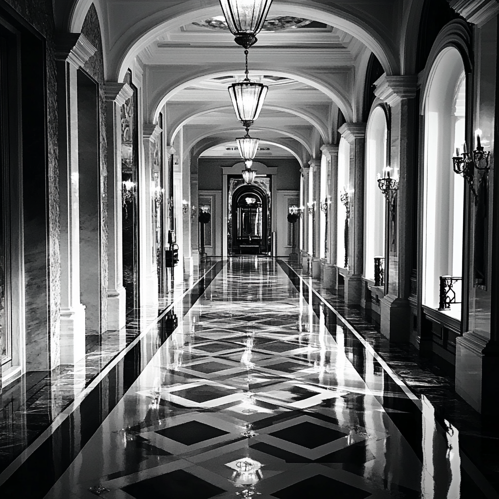 A hotel hallway | Source: no source