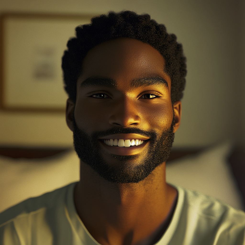 An emotional man smiling | Source: no source