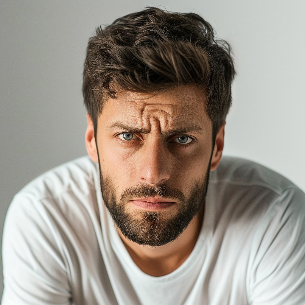 A frowning man | Source: no source