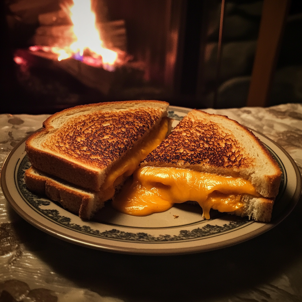Grilled cheese on a plate | Source: No source