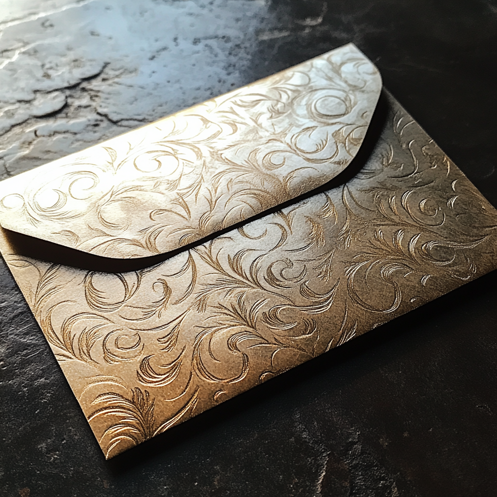A fancy envelope on a table | Source: no source