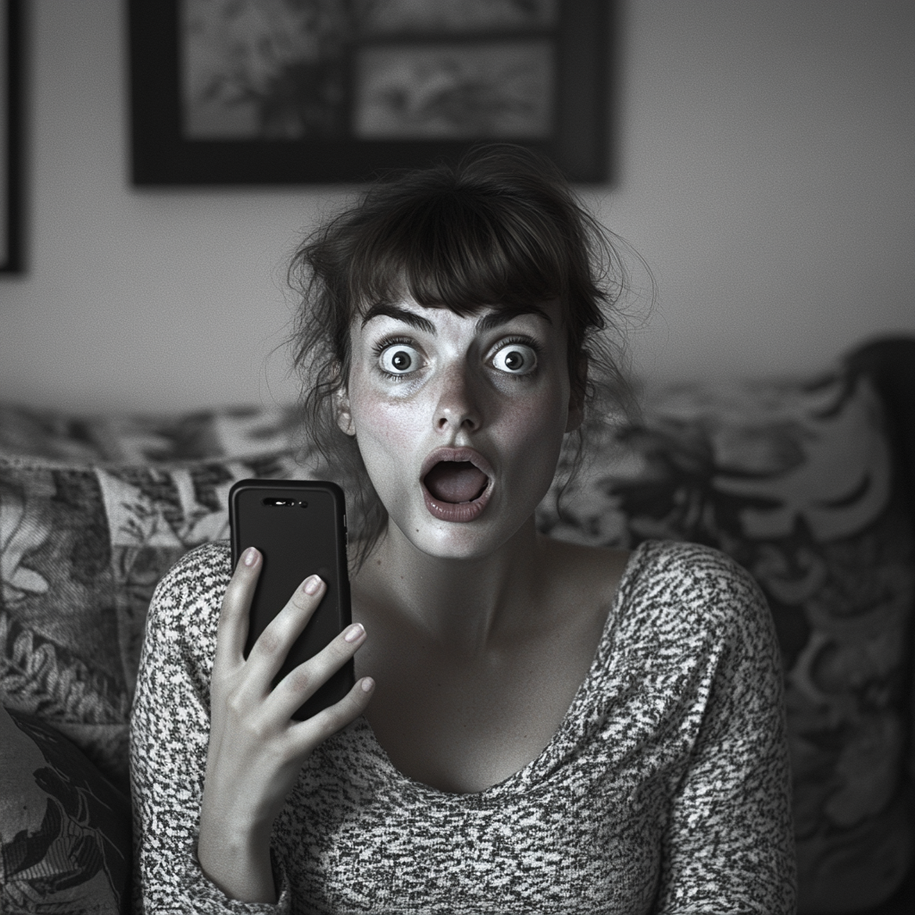 A shocked woman on a call | Source: No source