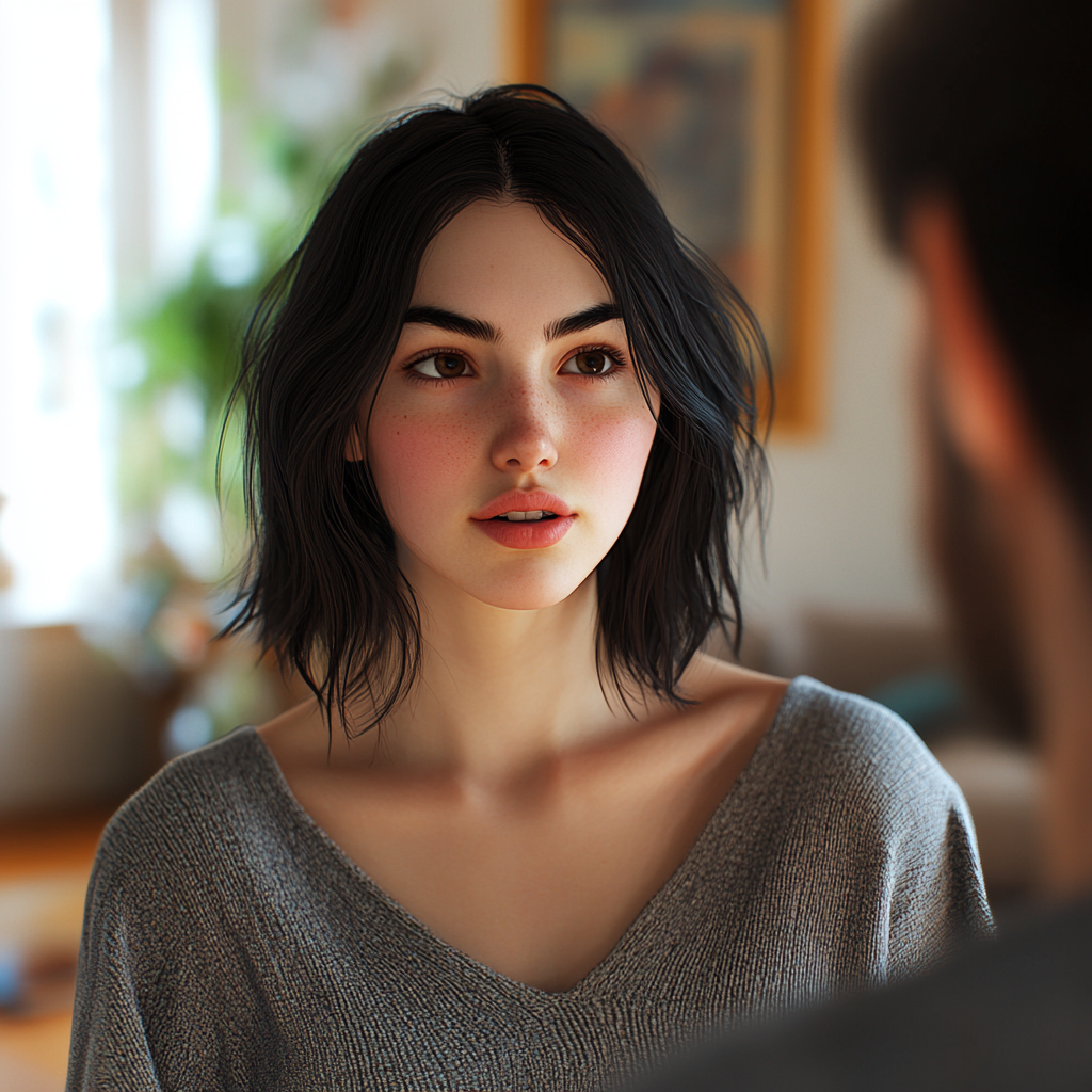 A woman talking to a man | Source: No source