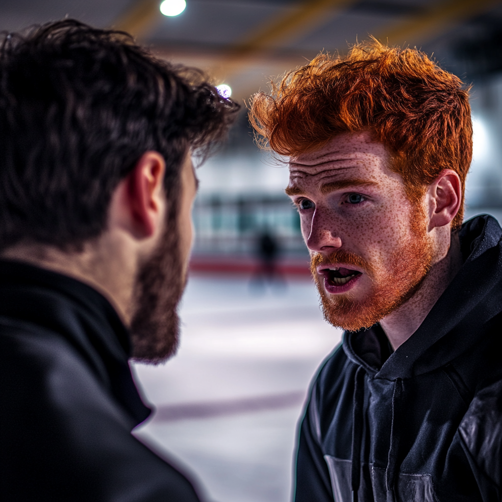 An aggressive man on a skating rink | Source: No source