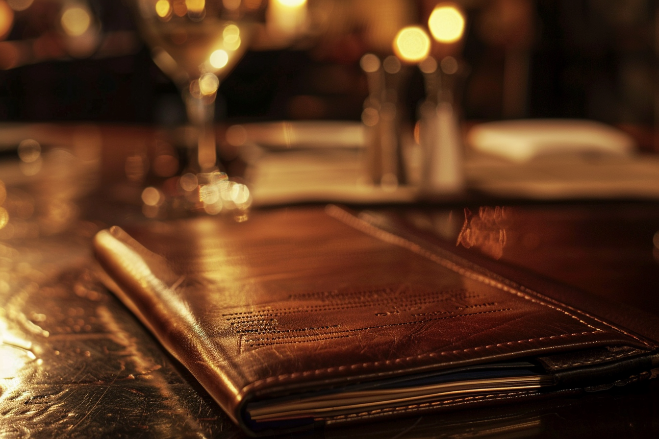 A leather portfolio on a table | Source: no source