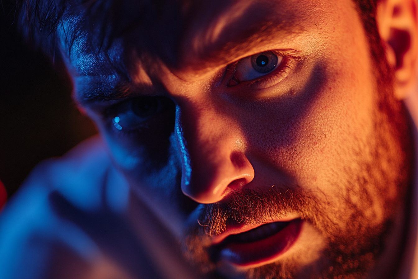 A close up of a flustered man's face | Source: no source