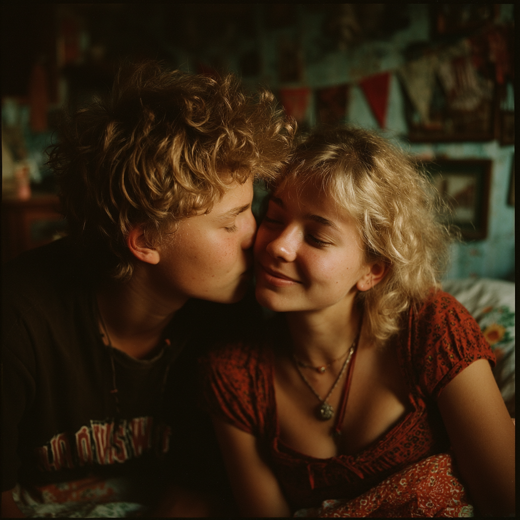 A boy kissing and embracing his mother | Source: No source