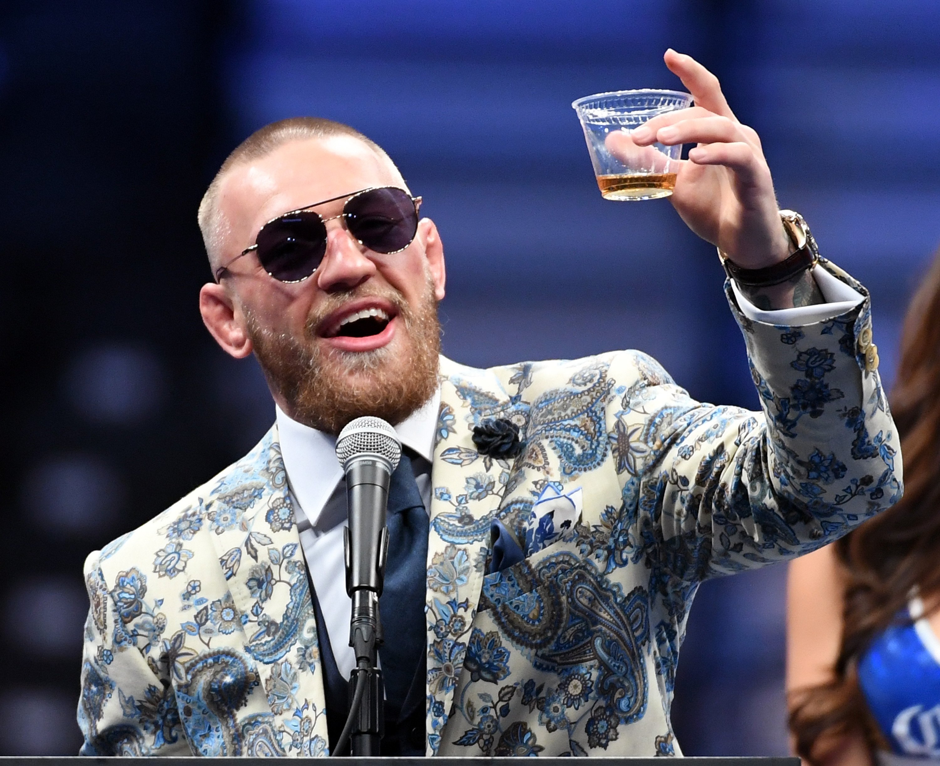 Conor McGregor during a news conference on August 26, 2017, in Las Vegas, Nevada. | Source: Getty Images