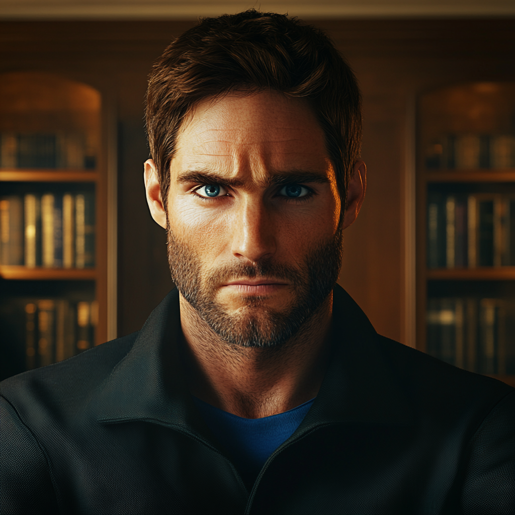 A man staring grimly | Source: No source