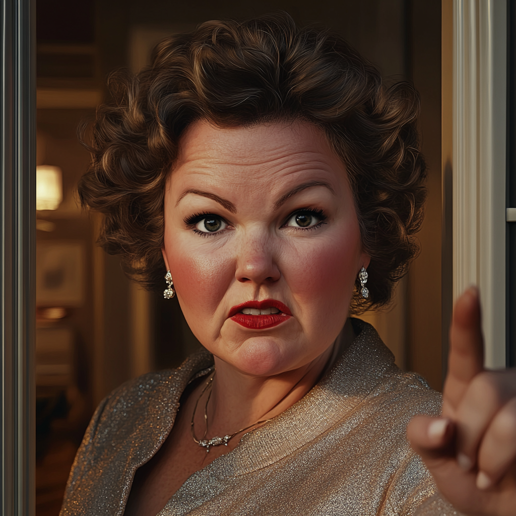 An angry woman standing at the doorway | Source: no source