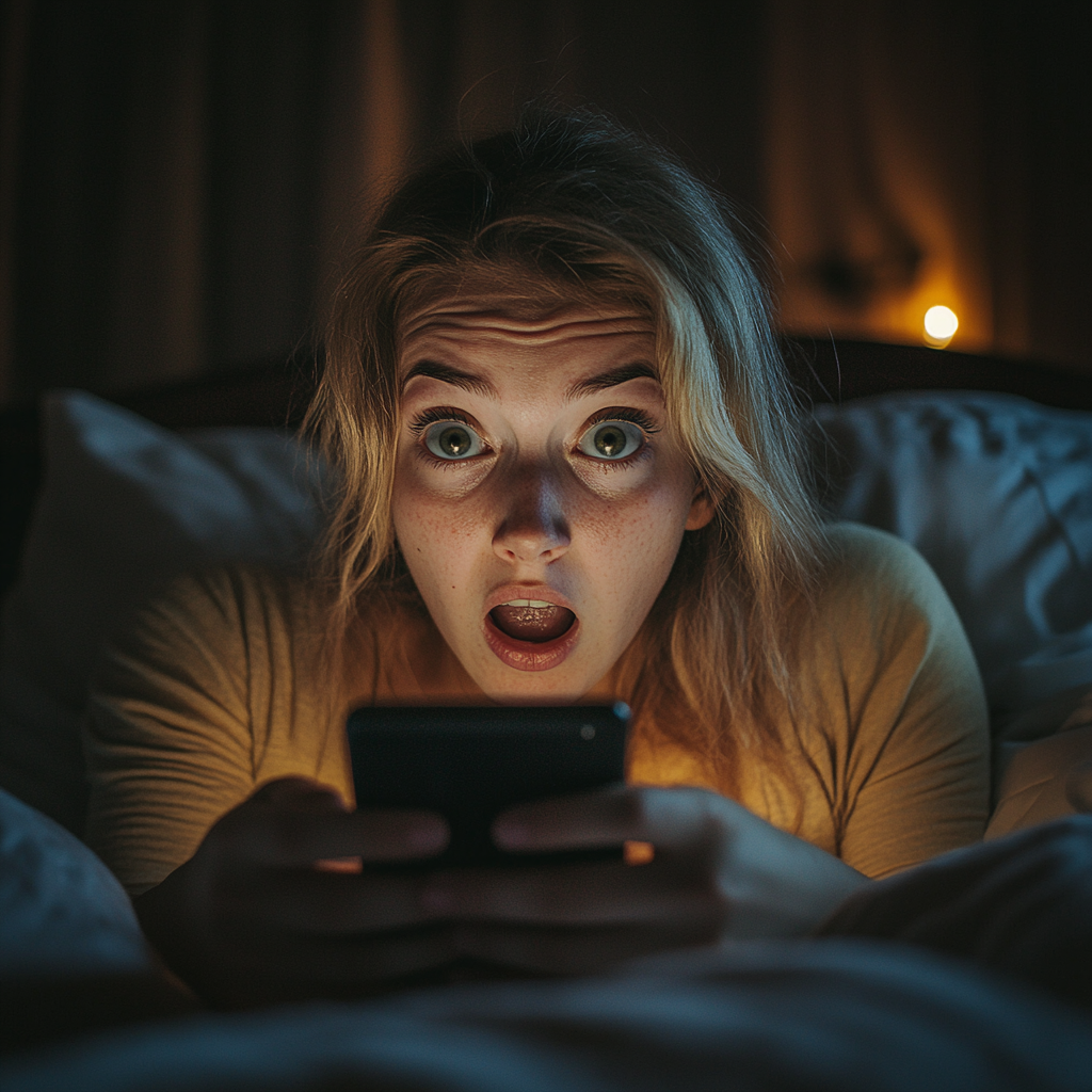 A shocked woman looking at a phone | Source: No source