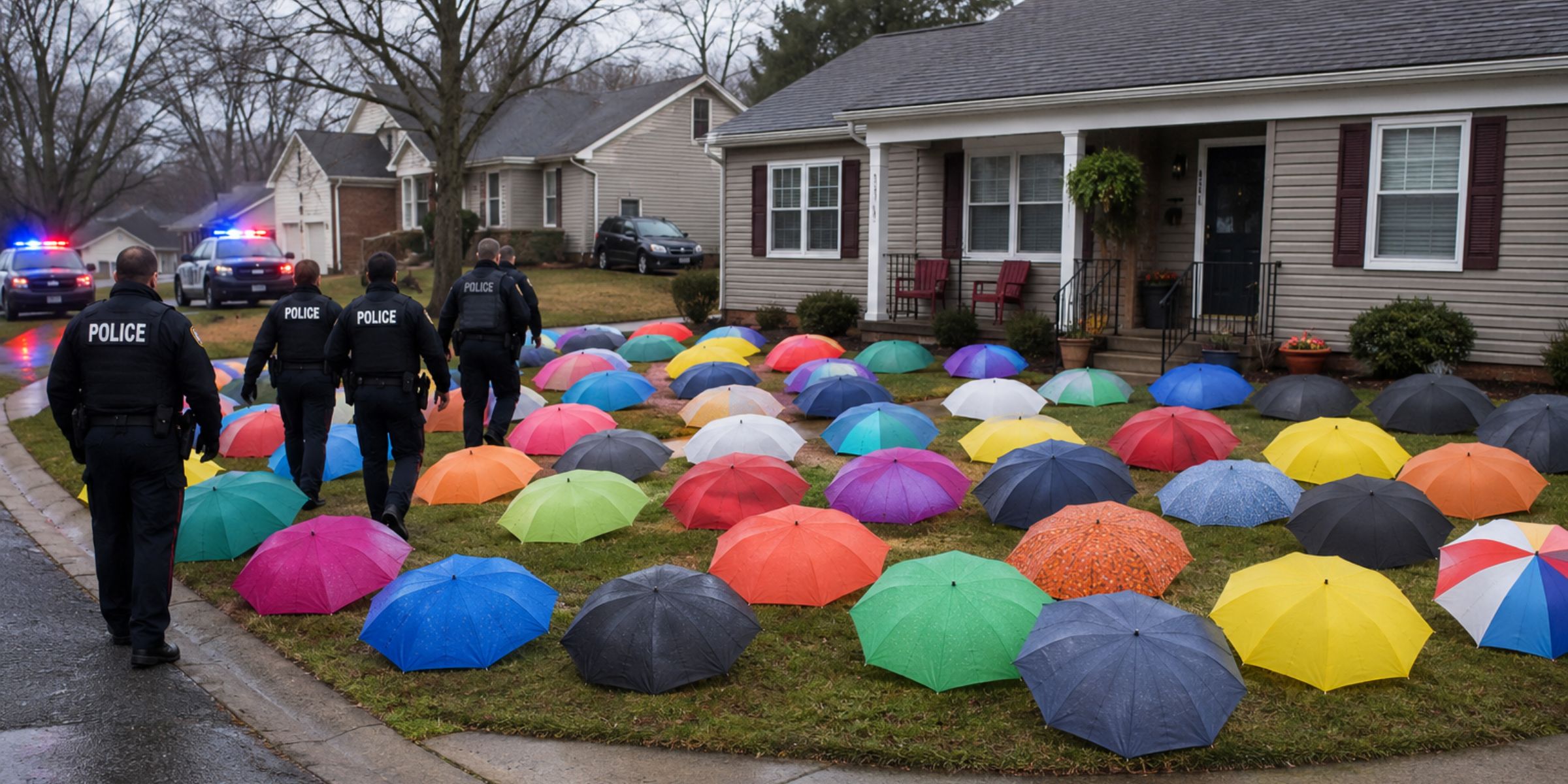 Colorful umbrellas strewn on a yard | Source: No source
