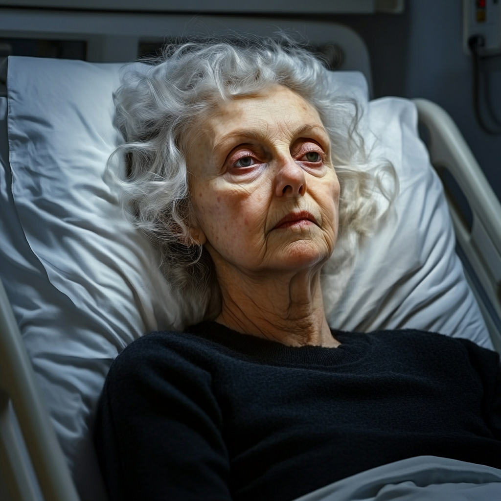 An older woman lying in a hospital bed | Source: No source