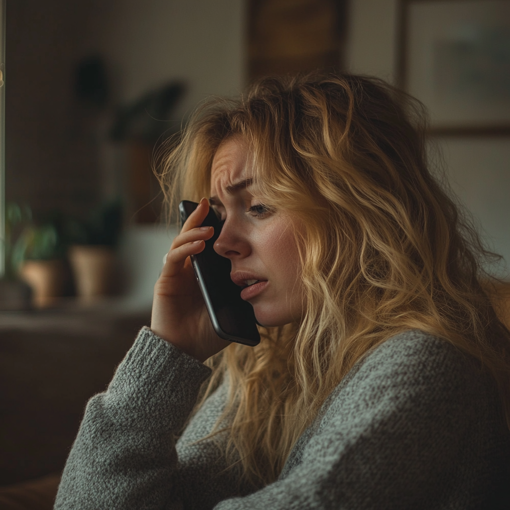 A sad woman in her phone | Source: no source