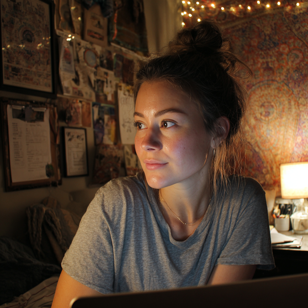 A woman using her laptop | Source: no source