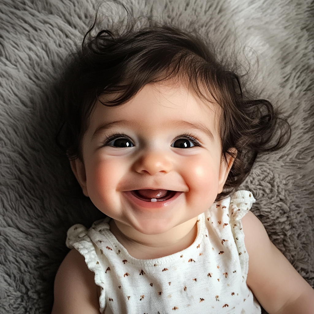 A smiling baby girl | Source: No source